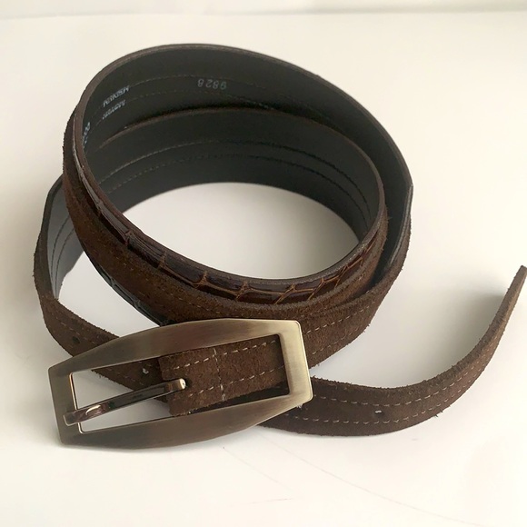 Buffalo David Bitton Accessories - Made in🇨🇦Buffalo 💯% Crocodile Embossed Leather/Suede Belt